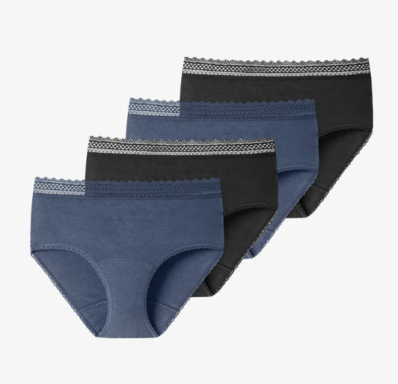 Schiesser 4ER PACK SECRET CARE - Menstruatie-ondergoed - schwarz flieder